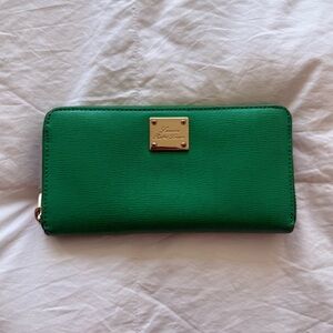 Green Ralph Lauren Sloan Street Zip Lawn Wallet